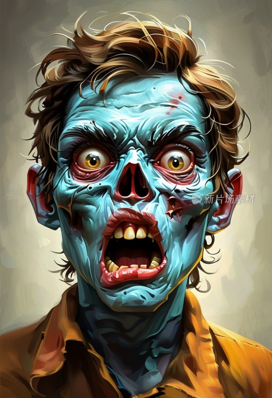 万圣节大脸僵尸表情