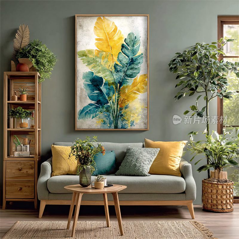 室内绿植装饰的温馨客厅