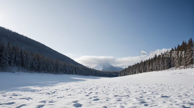 皑皑白雪景色高清风景图片