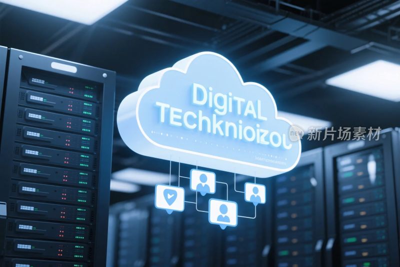 数字技术数据中心插画