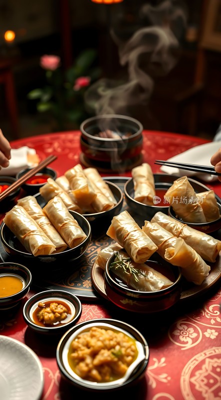 春卷盛宴美味佳肴