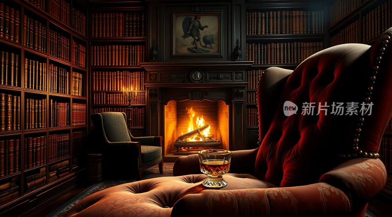 书房里的温暖夜晚