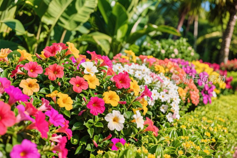 多彩花卉花丛