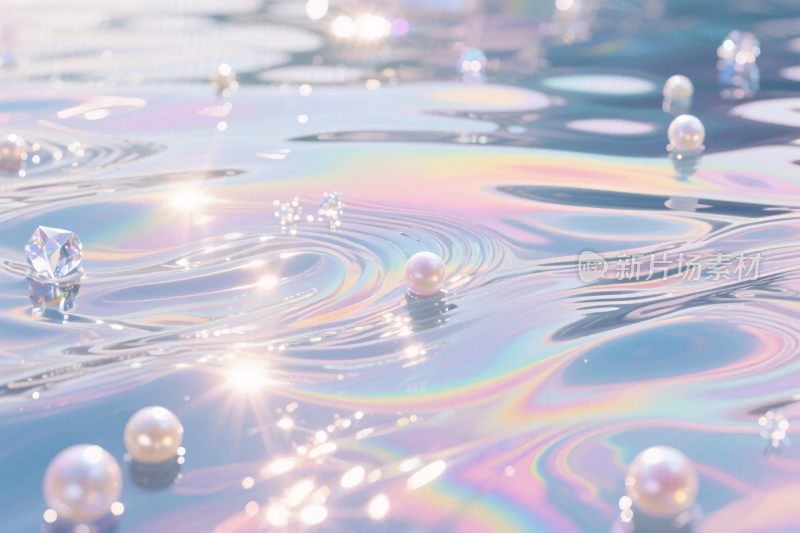 梦幻珍珠光影水面
