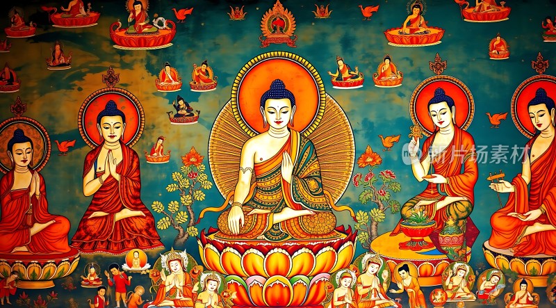 佛祖与菩萨群像