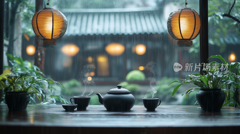 茶10雨中茶香 静谧的雨天茶室