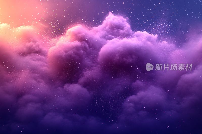 梦幻紫色星空云朵景象