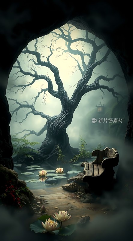 迷雾森林中的神秘树洞