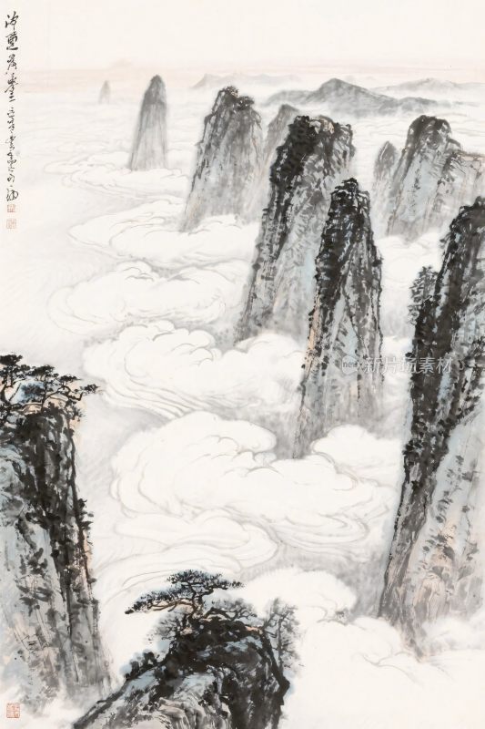 山水水墨国画