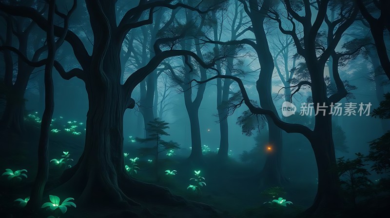 神秘森林夜光幽径