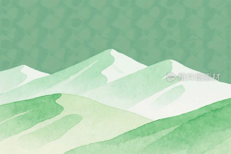 水彩山水插画背景