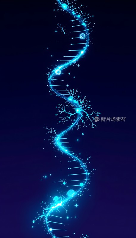 蓝色螺旋DNA结构