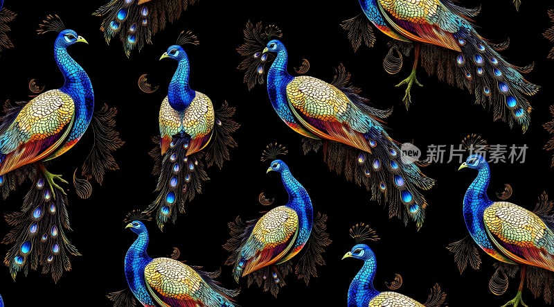 孔雀翎羽华彩图