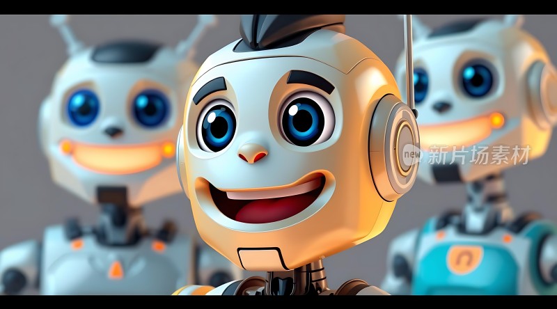 智能机器人团队协作未来科技感十足