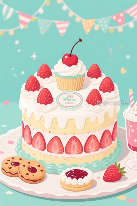 可爱甜点插画