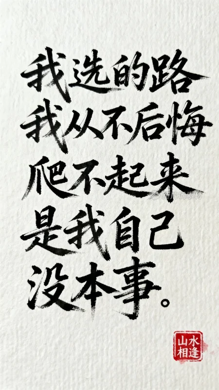 我选的路我不后悔爬不起来是我自己没本事