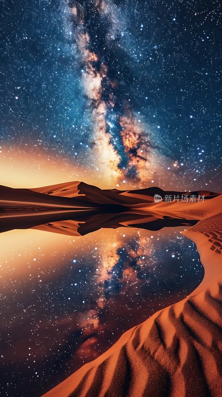 星河倒影沙漠夜空