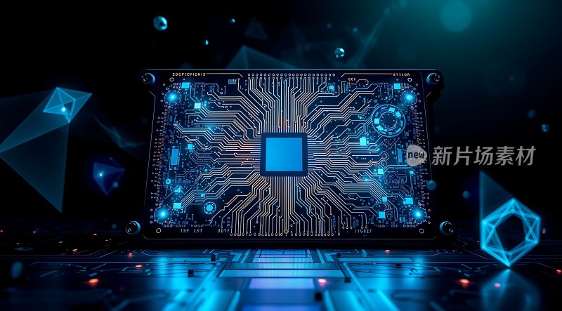 新片场素材科技感芯片电路板设计
