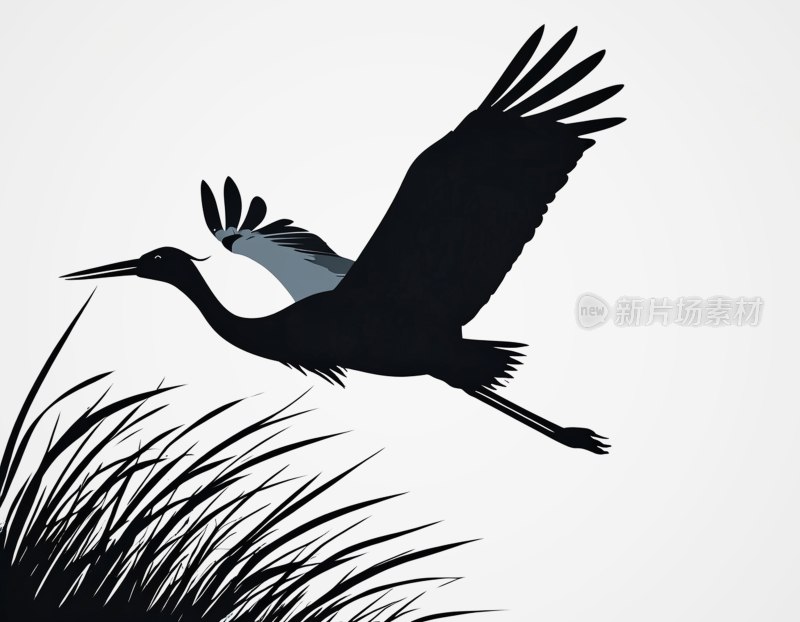 飞鹤剪影矢量图