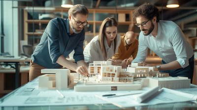 团队协作共同探讨建筑模型设计 团队协作共同探讨建筑模型设计