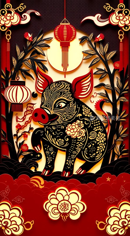 猪年大吉福运滚滚来！