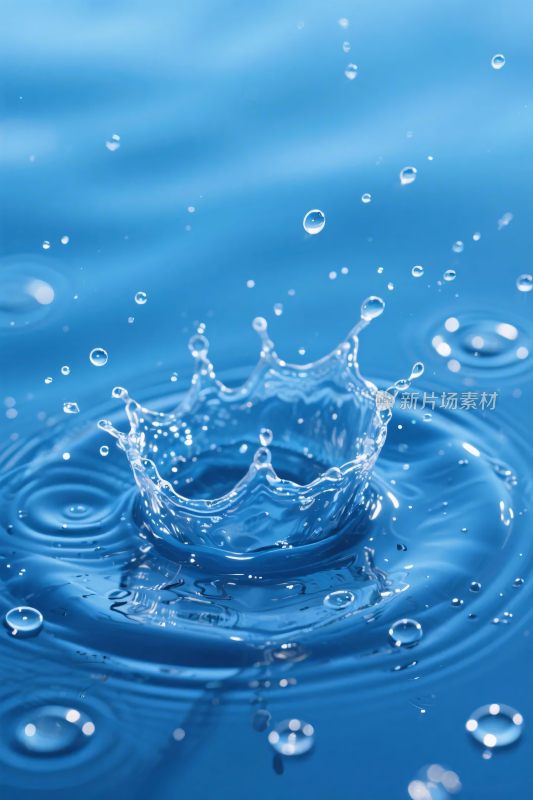 水滴溅起形成美丽水花