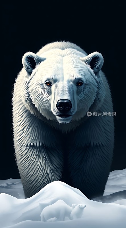 北极熊守护者雪原上的王者