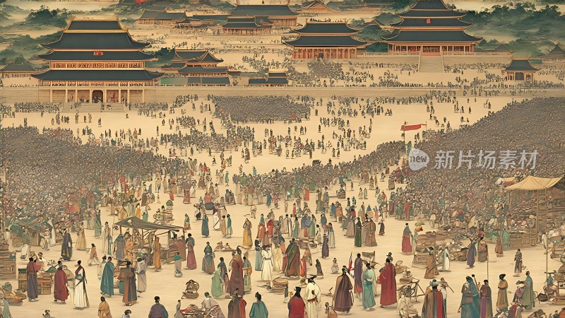 古代集市繁华景象