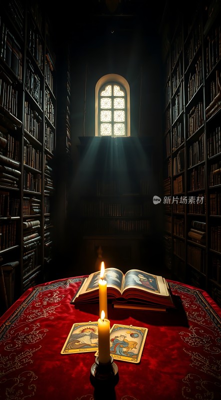 烛光下的神秘图书馆