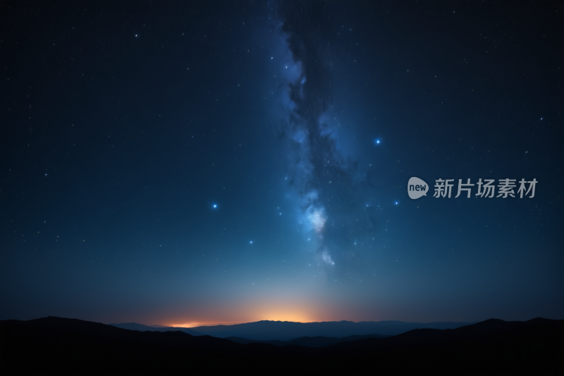 星系的视角天空中一颗明亮的星星背景图片