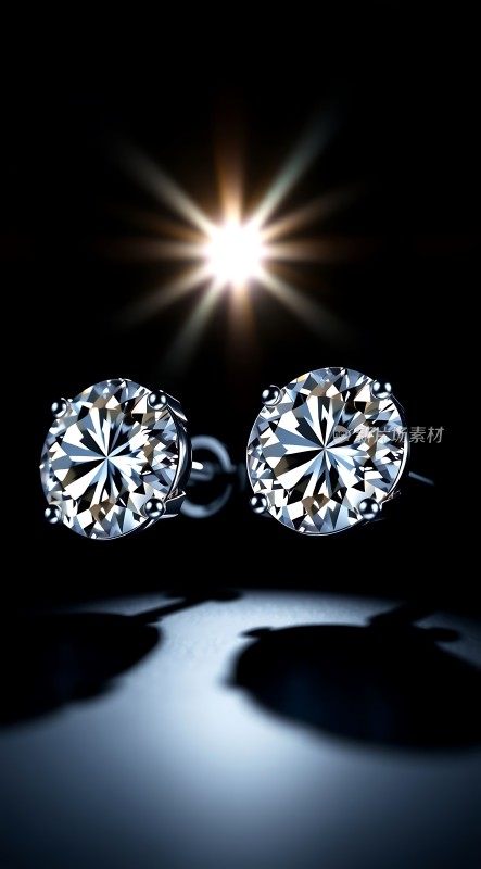 璀璨钻石耳钉闪耀光芒