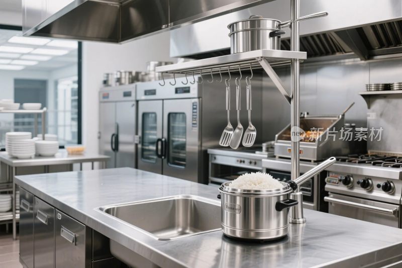 商业厨房内部场景