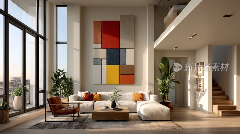 现代简约风客厅室内场景