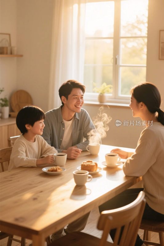 温馨家庭用餐场景
