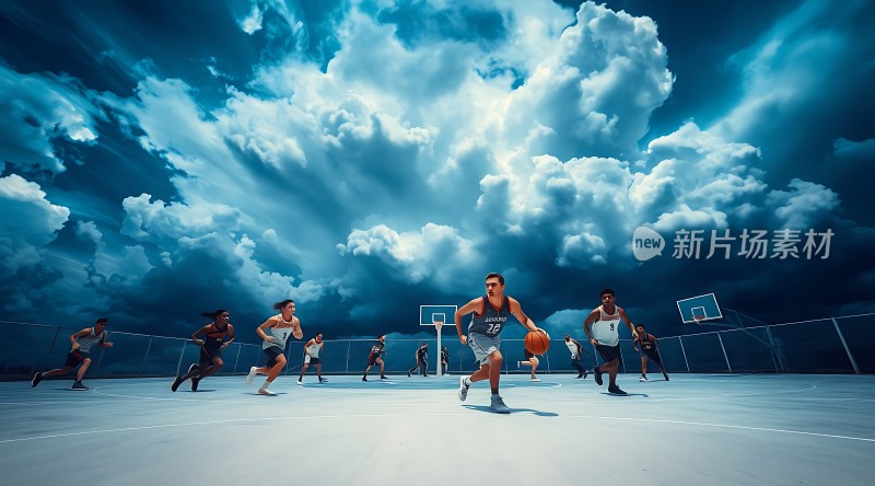 新片场素材 篮球场上风云际会