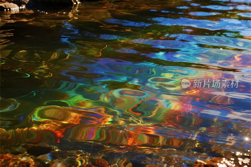 水面光影色彩波纹效果