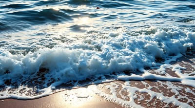 阳光下的海浪轻拍沙滩 阳光下的海浪轻拍沙滩