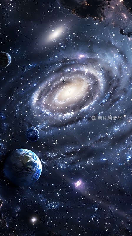 宇宙探索之旅星河璀璨地球与银河共舞