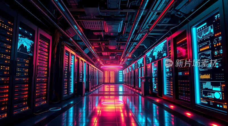 科技感数据中心走廊