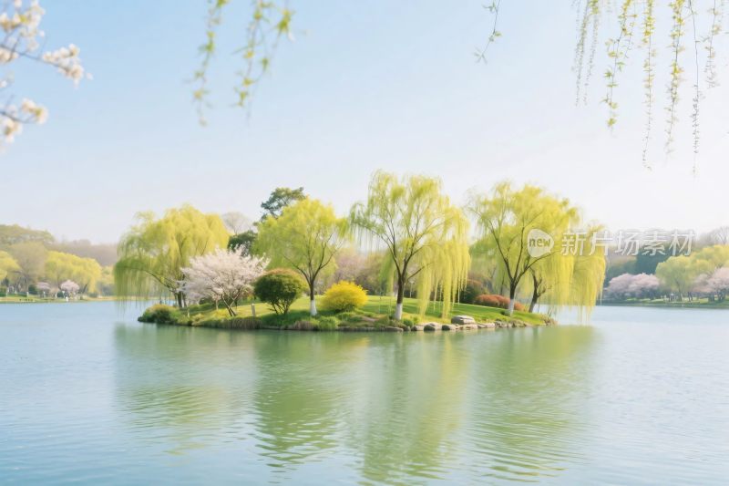 湖心岛春日风景