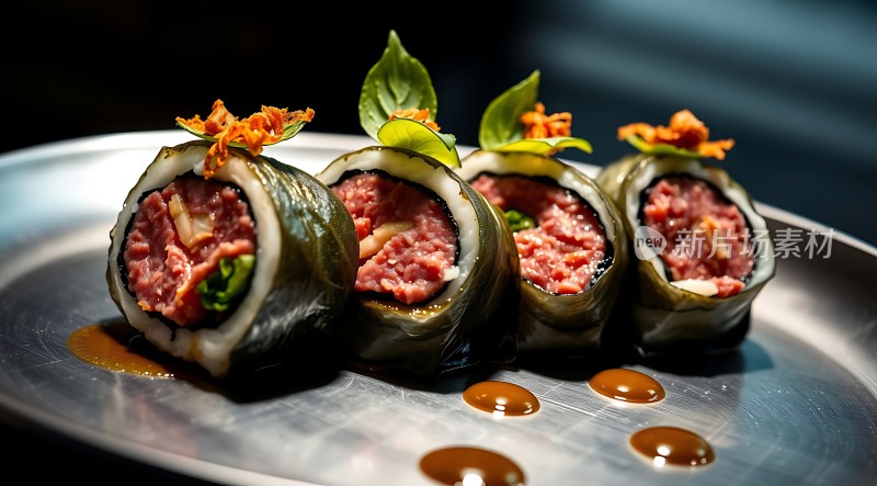 新片场素材 精美寿司卷