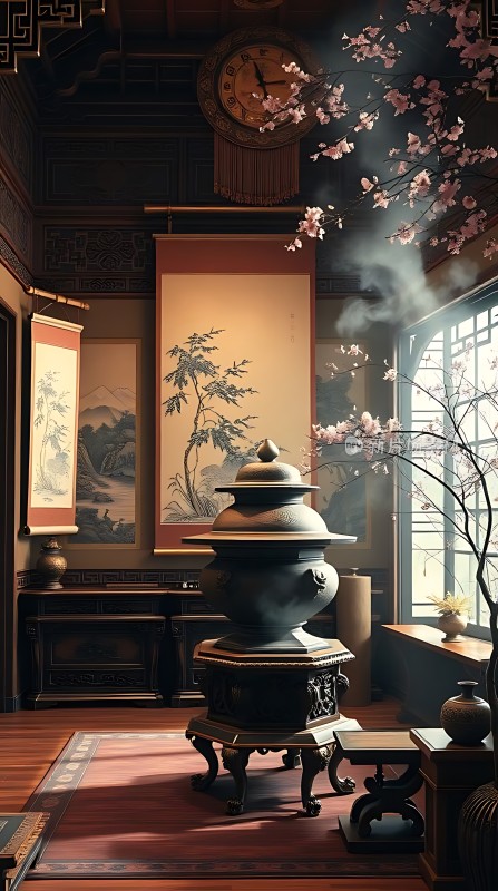 古风室内雅致生活场景