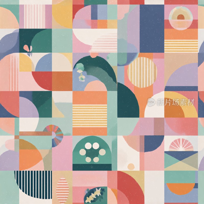 多彩几何图案插画背景