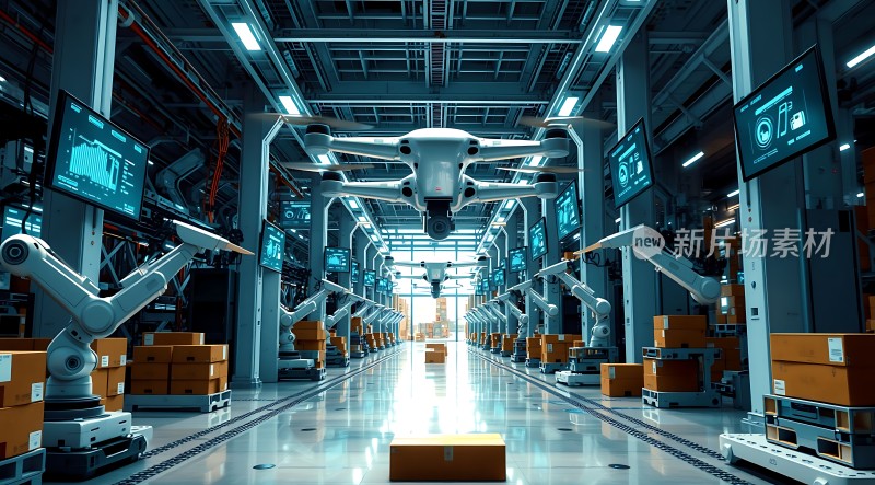 智能物流中心无人机与机械臂协作高效作业