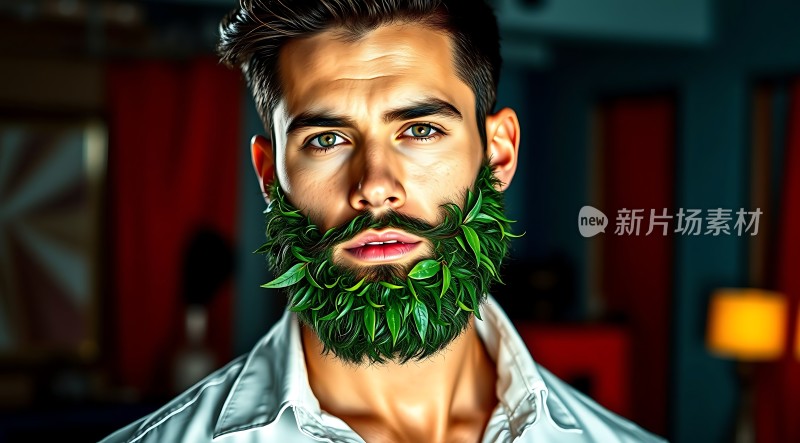 绿色胡须男子