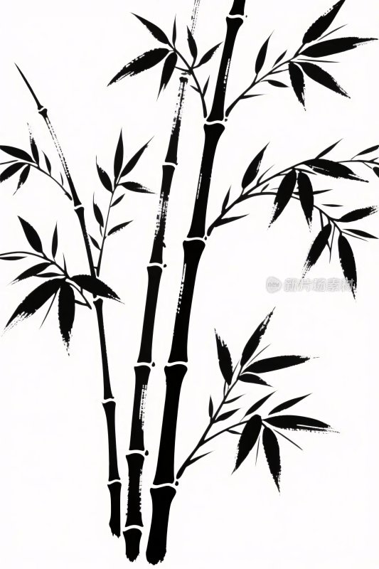 水墨竹子插画
