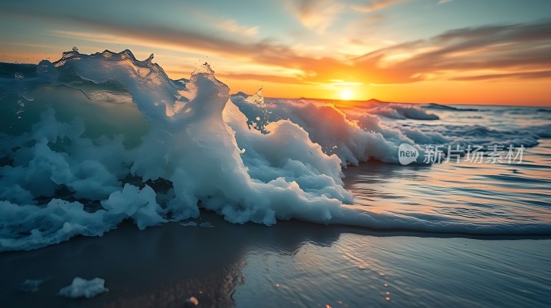 日落时分的海浪