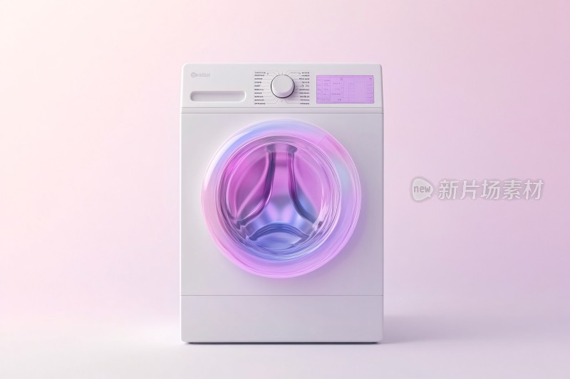 梦幻紫色光效洗衣机插画