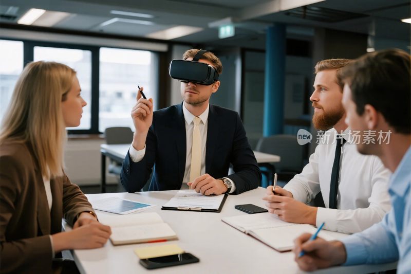 商务人士体验设备场景