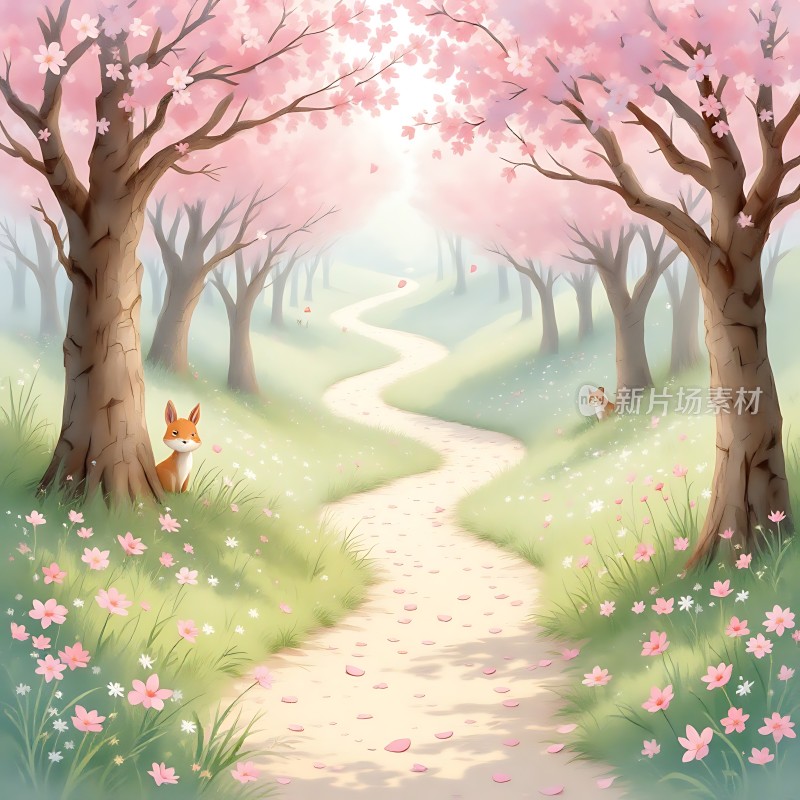 春日小径上的狐狸